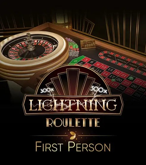 Live Dealer logo of First Person Lightning Roulette from Evolution at GrizzlysQuest Casino