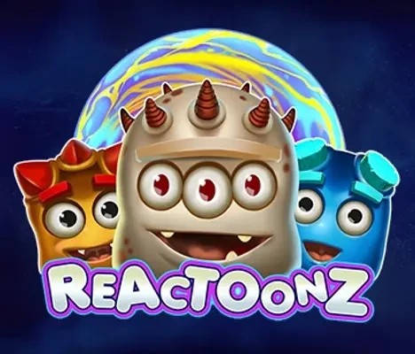 Reactoonz slot logo by Play&#039;n GO at GrizzlysQuest Casino